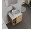 Тумба Bauedge Bau Dream Blackwood 60 правая, раковина BAU Element D40, белая, смеситель Hotel Still, нерж. сталь, выпуск клик клак хром SD3305 6