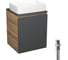 Тумба Bauedge Bau Dream Blackwood 50 графит, раковина BAU Hotel, выпуск клик-клак, белый SD4030 1