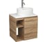 Тумба Bauedge Bau Dream Blackwood 60 правая, раковина BAU Element D40, белая, смеситель Hotel Dream, нерж. сталь SD3300 1