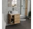 Тумба Bauedge Bau Dream Blackwood 60 правая, раковина BAU Element D40, белая, смеситель Hotel Dream, нерж. сталь SD3300 12