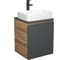 Тумба Bauedge Bau Dream Blackwood 50 графит, раковина BAU Hotel, смеситель для раковины высокий Hotel Black, черный SD4032 1