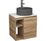 Тумба Bauedge Bau Dream Blackwood 60 правая, раковина BAU Element D41, темно-серая, смеситель Hotel Still, нерж. сталь SD3312 1