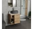 Тумба Bauedge Bau Dream Blackwood 60 правая, раковина BAU Element D41, темно-серая, смеситель Hotel Still, нерж. сталь SD3312 11