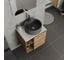 Тумба Bauedge Bau Dream Blackwood 60 правая, раковина BAU Element D41, темно-серая, смеситель Hotel Dream, нерж. сталь, выпуск клик клак хром SD3322 13