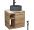 Тумба Bauedge Bau Dream Blackwood 60 правая, раковина BAU Element D41, темно-серая, смеситель Hotel Black, черный, выпуск клик клак черный SD3321 1