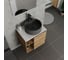 Тумба Bauedge Bau Dream Blackwood 60 правая, раковина BAU Element D41, темно-серая, смеситель Hotel Black, черный, выпуск клик клак черный SD3321 13