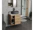 Тумба Bauedge Bau Dream Blackwood 60 правая, раковина BAU Element D41, темно-серая, смеситель Hotel Dream Black, нерж. сталь, черный SD3315 11