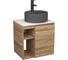 Тумба Bauedge Bau Dream Blackwood 60 правая, раковина BAU Element D41, темно-серая, смеситель Hotel Black черный SD3313 1