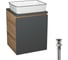 Тумба Bauedge Bau Dream Blackwood 50 графит, раковина BAU Hotel Black Rand 48х37, выпуск клик-клак, черный SD4058 1