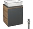Тумба Bauedge Bau Dream Blackwood 50 графит, раковина BAU Hotel Black Rand 48х37, выпуск клик-клак, белый SD4057 1