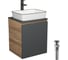 Тумба Bauedge Bau Dream Blackwood 50 графит, раковина Hotel Black Rand 48х37, смеситель для раковины высокий, черный, выпуск клик-клак SD4063 1