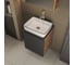 Тумба Bauedge Bau Dream Blackwood 50 графит, раковина BAU Hotel Black Rand 48х37, смеситель для раковины высокий Hotel Still, нержавеющая сталь, выпуск клик-клак, хром SD4061 8