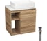 Тумба Bauedge Bau Dream Blackwood 60 правая, раковина BAU Hotel 48х37, выпуск клик клак, черный SD3219 1