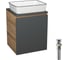 Тумба Bauedge Bau Dream Blackwood 50 графит, раковина BAU Hotel Black Rand 48х37, выпуск клик-клак, хром SD4056 1
