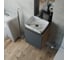 Тумба Bauedge Bau Dream Blackwood 50 графит, раковина BAU Hotel, мрамор, смеситель для раковины высокий Hotel Black, черный, выпуск клик-клак, черный SD4081 8