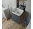 Тумба Bauedge Bau Dream Blackwood 50 графит, раковина BAU Hotel, мрамор, смеситель для раковины высокий Hotel Still, нержавеющая сталь, выпуск клик-клак, хром SD4079 8