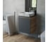 Тумба Bauedge Bau Dream Blackwood 50 графит, раковина BAU Hotel, мрамор, смеситель для раковины высокий Hotel Still, нержавеющая сталь SD4078 7