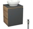 Тумба Bauedge Bau Dream Blackwood 50 графит, раковина BAU Nimb 41х33, выпуск клик-клак, белый SD4084 1