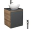 Тумба Bauedge Bau Dream Blackwood 50 графит, раковина BAU Nimb 41х33, смеситель для раковины высокий Hotel Still, нержавеющая сталь, выпуск клик-клак, белый SD4089 1