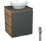 Тумба Bauedge Bau Dream Blackwood 50 графит, раковина BAU Nimb 41х33, выпуск клик-клак, хром SD4083 1