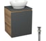 Тумба Bauedge Bau Dream Blackwood 50 графит, раковина BAU Nimb 41х33, выпуск клик-клак, черный SD4085 1