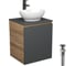 Тумба Bauedge Bau Dream Blackwood 50 графит, раковина BAU Nimb 41х33, смеситель для раковины высокий Hotel Black, черный, выпуск клик-клак, черный SD4090 1