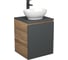 Тумба Bauedge Bau Dream Blackwood 50 графит, раковина BAU Nimb 41х33, смеситель для раковины высокий Hotel Black, черный SD4086 1