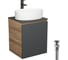 Тумба Bauedge Bau Dream Blackwood 50 графит, раковина BAU Nimb 50х36, смеситель для раковины высокий Hotel Black, черный, выпуск клик-клак, черный SD4045 1