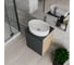 Тумба Bauedge Bau Dream Blackwood 50 графит, раковина BAU Nimb 50х36, смеситель для раковины высокий Hotel Still, нержавеющая сталь, выпуск клик-клак, хром SD4043 8