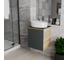 Тумба Bauedge Bau Dream Blackwood 50 графит, раковина BAU Nimb 50х36, смеситель для раковины высокий Hotel Still, нержавеющая сталь SD4042 6