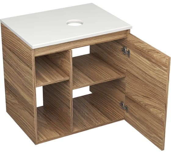 Тумба Bauedge Bau Dream Blackwood 60 правая, раковина BAU Hotel 51х39, мрамор SD3261 1