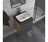 Тумба Bauedge Bau Dream Blackwood 50 графит, раковина BAU Spectrum mini 47х24, смеситель для раковины высокий Hotel Still, нержавеющая сталь, выпуск клик-клак, хром SD4025 8