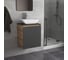 Тумба Bauedge Bau Dream Blackwood 50 графит, раковина BAU Spectrum mini 47х24, смеситель для раковины высокий Hotel Still, нержавеющая сталь SD4024 7