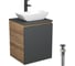 Тумба Bauedge Bau Dream Blackwood 50 графит, раковина BAU Spectrum mini 47х24, смеситель для раковины высокий Hotel Black, черный, выпуск клик-клак, черный SD4027 1