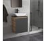 Тумба Bauedge Bau Dream Blackwood 50 графит, раковина BAU Spectrum mini 47х24, смеситель для раковины высокий Hotel Black, черный SD4023 7
