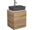 Тумба Bauedge Bau Dream Blackwood 50 с дверцей, раковина BAU Cerama 48х37 темно-серая матовая, смеситель Hotel Dream, нерж. сталь SD3182 1