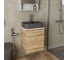Тумба Bauedge Bau Dream Blackwood 50 с дверцей, раковина BAU Cerama 48х37 темно-серая матовая, смеситель Hotel Dream, нерж. сталь SD3182 7