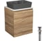 Тумба Bauedge Bau Dream Blackwood 50 с дверцей, раковина BAU Cerama 48х37 темно-серая матовая, выпуск клик-клак черный SD3186 1