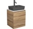Тумба Bauedge Bau Dream Blackwood 50 с дверцей, раковина BAU Cerama 48х37 темно-серая матовая, смеситель Hotel Dream Black, нерж. сталь, черный SD3183 1