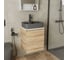 Тумба Bauedge Bau Dream Blackwood 50 с дверцей, раковина BAU Cerama 48х37 темно-серая матовая, смеситель Hotel Dream Black, нерж. сталь, черный SD3183 7
