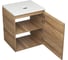 Тумба Bauedge Bau Dream Blackwood 50 с дверцей, раковина BAU Cerama 48х37 темно-серая матовая, смеситель Hotel Still, нерж. сталь, выпуск клик-клак, хром SD3187 10
