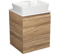 Тумба Bauedge Bau Dream Blackwood 50 с дверцей, раковина BAU Cerama 48х37 белая SD3165