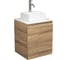 Тумба Bauedge Bau Dream Blackwood 50 с дверцей, раковина BAU Cerama Mini белая, смеситель Hotel Dream, нерж. сталь SD3196 1