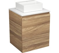Тумба Bauedge Bau Dream Blackwood 50 с дверцей, раковина BAU Cerama Mini белая SD3193