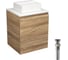 Тумба Bauedge Bau Dream Blackwood 50 с дверцей, раковина BAU Cerama Mini белая, выпуск клик-клак черный SD3200 1