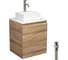 Тумба Bauedge Bau Dream Blackwood 50 с дверцей, раковина BAU Cerama Mini белая, смеситель Hotel Dream, нерж. сталь, выпуск клик-клак, белый SD3205 1