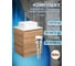 Тумба Bauedge Bau Dream Blackwood 50 с дверцей, раковина BAU Cerama Mini белая, смеситель Hotel Dream, нерж. сталь, выпуск клик-клак, белый SD3205 2