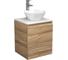 Тумба Bauedge Bau Dream Blackwood 50 с дверцей, раковина BAU Crystal 40х40, смеситель для раковины высокий Hotel Still, нержавеющая сталь SD3096 1