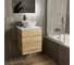 Тумба Bauedge Bau Dream Blackwood 50 с дверцей, раковина BAU Crystal 40х40, смеситель для раковины высокий Hotel Still, нержавеющая сталь SD3096 7
