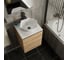 Тумба Bauedge Bau Dream Blackwood 50 с дверцей, раковина BAU Crystal 40х40, смеситель для раковины высокий Hotel Black, черный, выпуск клик-клак, черный SD3099 8